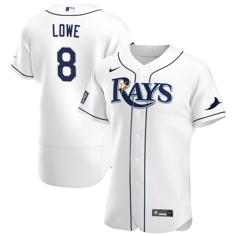 Tampa Bay Rays 8 Brandon Lowe Men Nike White Home 2020 World Series Bound Authentic Player MLB Jersey